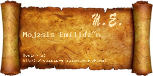 Mojzsis Emilián névjegykártya